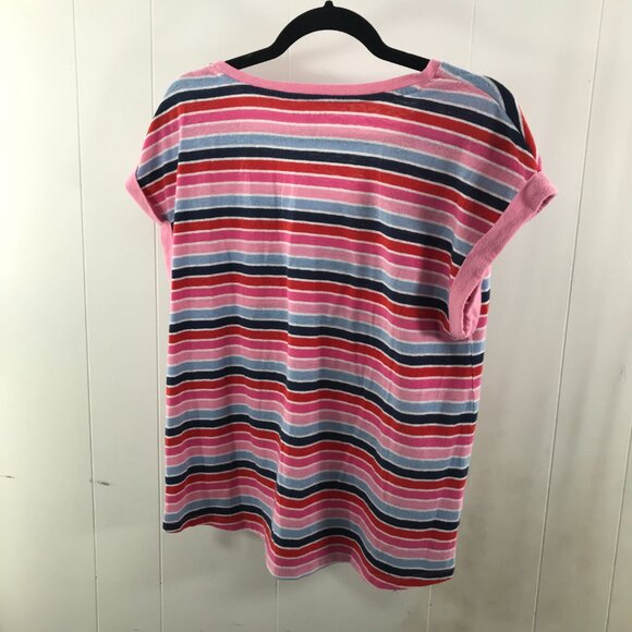 Talbots linen blend striped v-neck t-shirt size Lp - Picture 4 of 4
